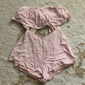 Pink romper. Worn once.